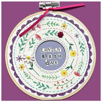 バースデイカード　Ｈ２０　刺繍枠（花サークル）