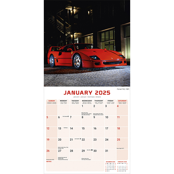 Ferrari 2025 卓上カレンダー 大きかれ