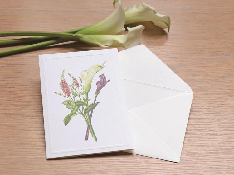 【新製品】美しい花束を写したカード。