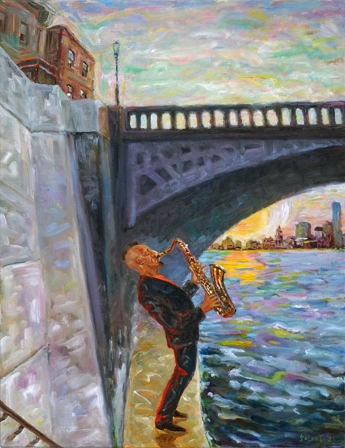 K.Itoya B1階 笹尾としかず画展 2022 楽園ハワイ音楽・祇園祭画 そして