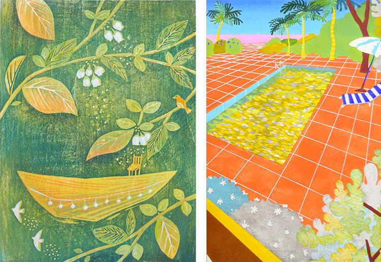 K.Itoya B1階 田村洋子・本田このみ 木版画展「夏の影」 8月1日(土