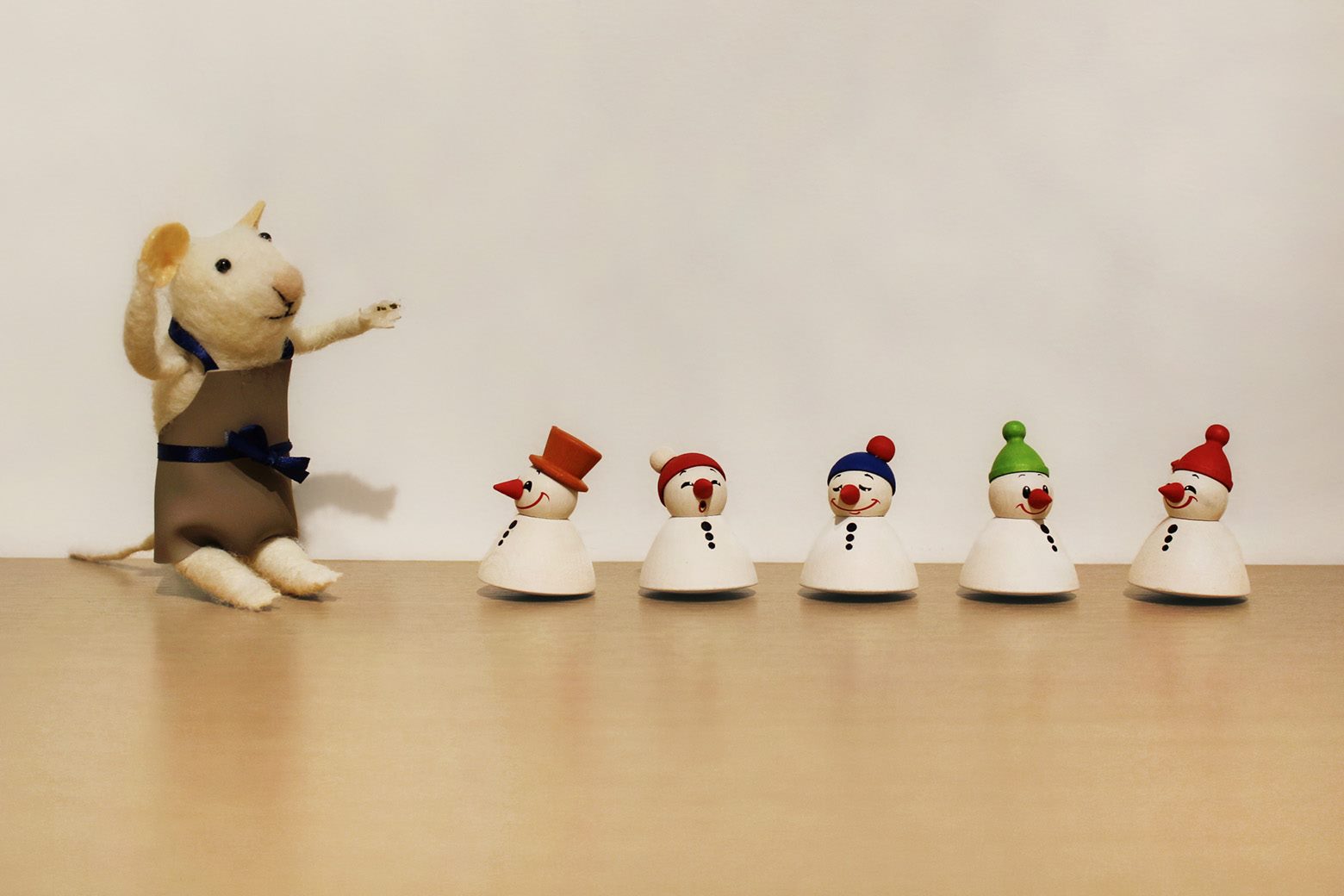 ザイフナー・フォルクスクンスト　ウッドフィギュア5個セット　スノウマン