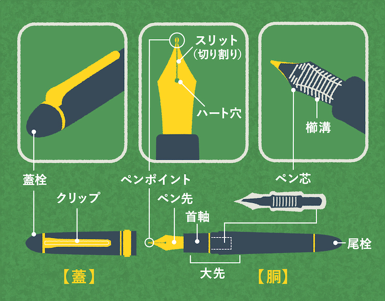 万年筆の図解