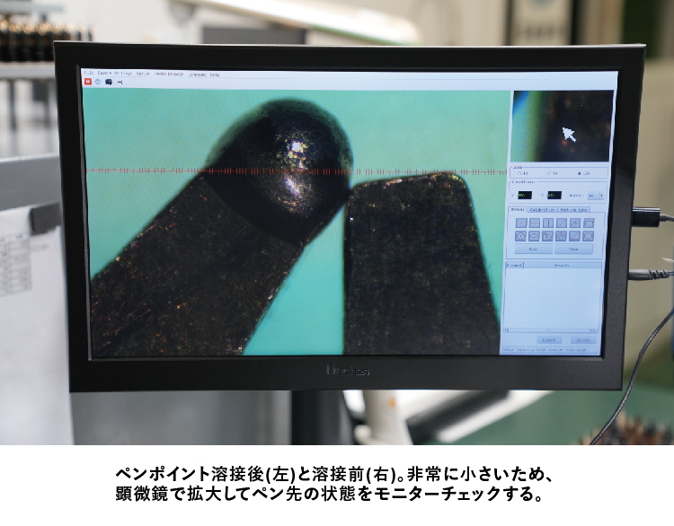 ペンポイントのクローズアップ